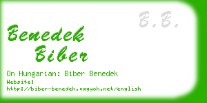 benedek biber business card